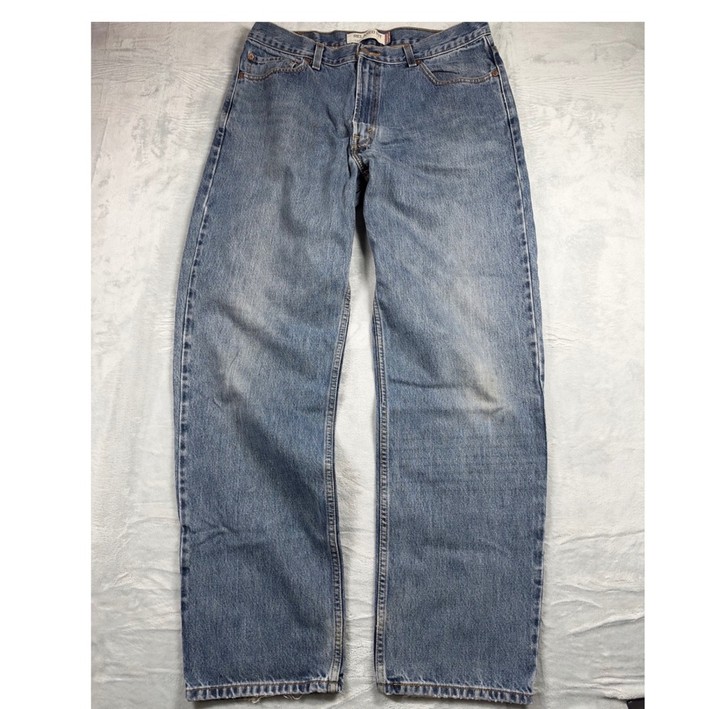 Levi's 550 Relaxed Fit Jeans Men 36x34 Blue 100% Cotton Straight Leg Denim